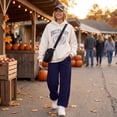 thumbnail image 4 of Women's Workout Sweatpants Wide Leg Relaxed Fit Drawstring Waist Athletic Lounge Pants, 4 of 7