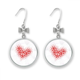 thumbnail image 1 of Red Atoc Structure Physical Illustration Bow Earrings Drop Stud Pierced Hook, 1 of 3