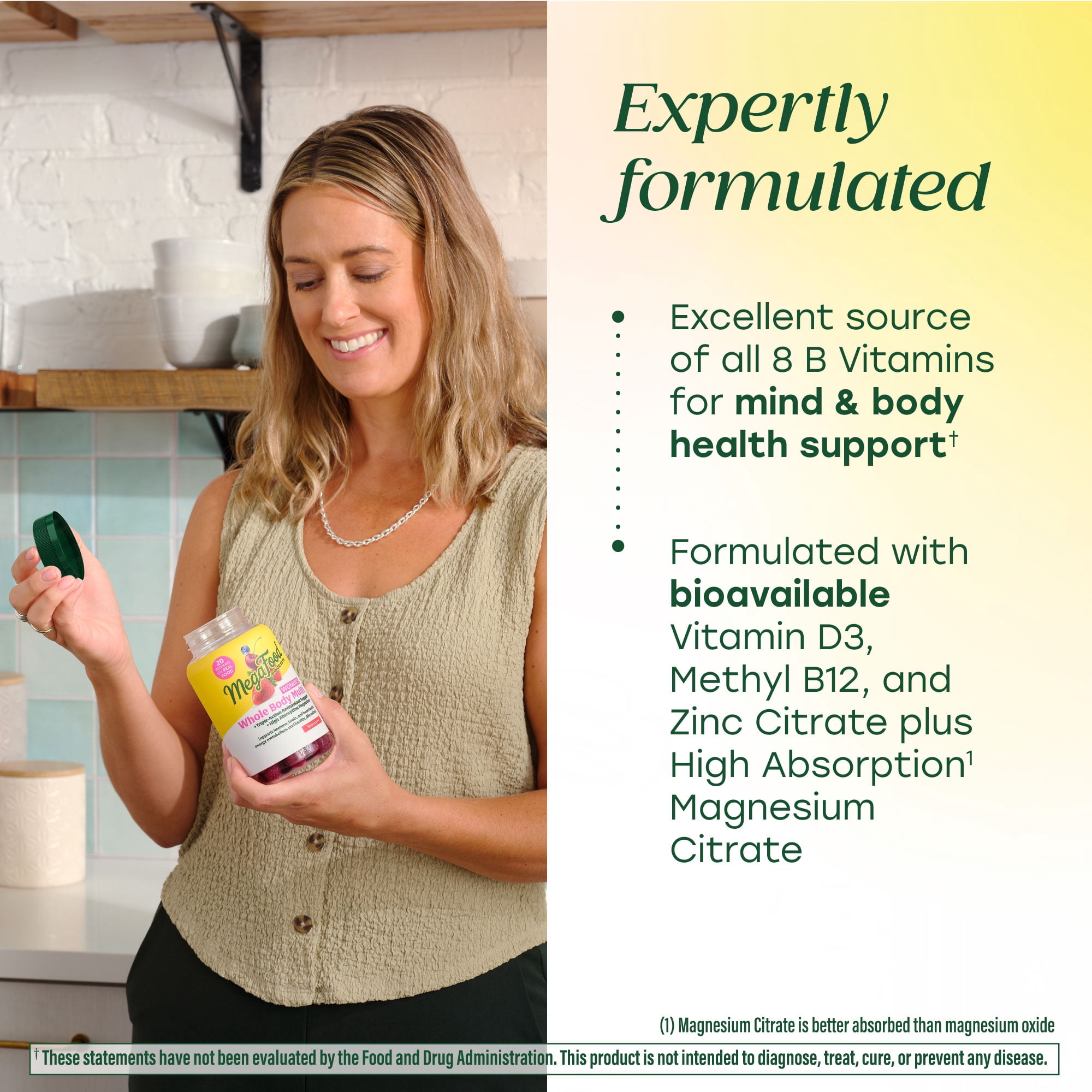 MegaFood Women’s Multivitamin Gummies, Whole Body Multivitamin for Women, General Wellness, Brain, Heart and Immune Support, 90 Gummies
