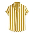 thumbnail image 5 of MODA NOVA Big & Tall Men's Stripe Shirt Short Sleeved Button Down Shirt Yellow XLT, 5 of 6