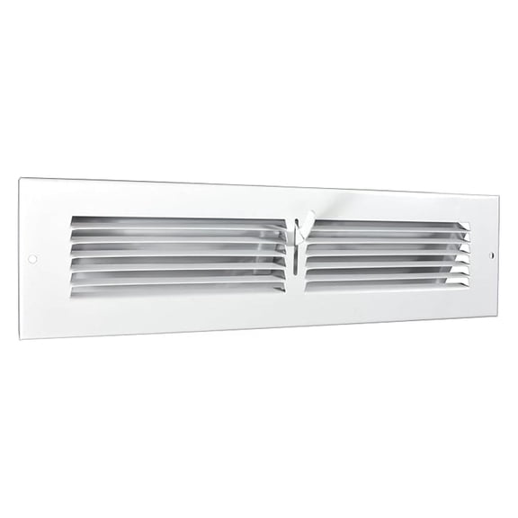 Toe Kick Register 12x3 Duct - Under Cabinet Vent Diffuser with Damper - HVAC Airflow for Kitchen, Vanity - White, 3 11/16 x 13 11/16 inch