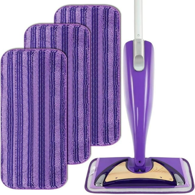 CUITING 3 Pack Reusable Mop Pads Compatible with Swiffer Wet Jet Wet Jet Pads Refills for Swiffer Mop Washable Mop Refill Pads Wet Pads for Floor Cleaning Wet Dry Use for Any Floor Types
