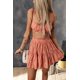 thumbnail image 1 of ABPHQTO Conjunto de falda de cintura alta y top plisado corto de leopardo naranja de dos piezas para mujer, 1 of 5