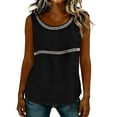 thumbnail image 4 of BUIGTTKLOP Tank Tops for Women Sleeveless Shirts Crochet Crewneck T Shirts Loose Fitted Summer Beach Top, 4 of 5