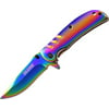 Tac Force Assisted Open Rainbow Ti-coating Small Hunting Camping Pocket Knife