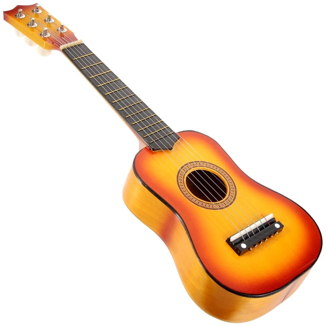 Guitarra acústica de 21 pulgadas, tamaño pequeño, portátil, de madera para niños (color sol)