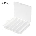 thumbnail image 3 of Unique Bargains Fishing Tackle Box, 4 Pack 6.9 x 6 x 1.2 Inch Plastic 5-Grid Fish Lure Bait Hooks Accessory Storage Container, Clear, 3 of 5