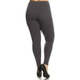 thumbnail image 3 of Women's Plus Size Casual Workout Active Yoga Slim Elastic Band Solid Cotton Leggings, 3 of 3