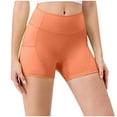 thumbnail image 2 of Sakmal Running Shorts Womens Workout Orange Spandex Gym 4" Mid Rise Quick Dry Athletic Shorts with Pockets, 2 of 6