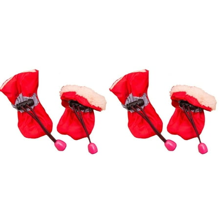 4pcs/set Waterproof Winter Warm Pet Dog Shoes Anti-slip Rain Snow Boots Puppy US F2F1
