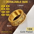 thumbnail image 3 of ORUYROP Men Vintage Celtic Rings, Can Engrave, Stainless Steel/Gold Plated/Black (Send Gift Box), 3 of 7