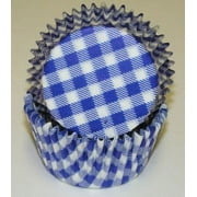 Blue Gingham Pattern Cupcake Liners - Baking Cups -50pack