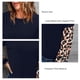 thumbnail image 4 of Sudadera de mujer de manga larga con estampado de leopardo y cuello redondo para el hogar al aire libre Azul marino M, 4 of 5