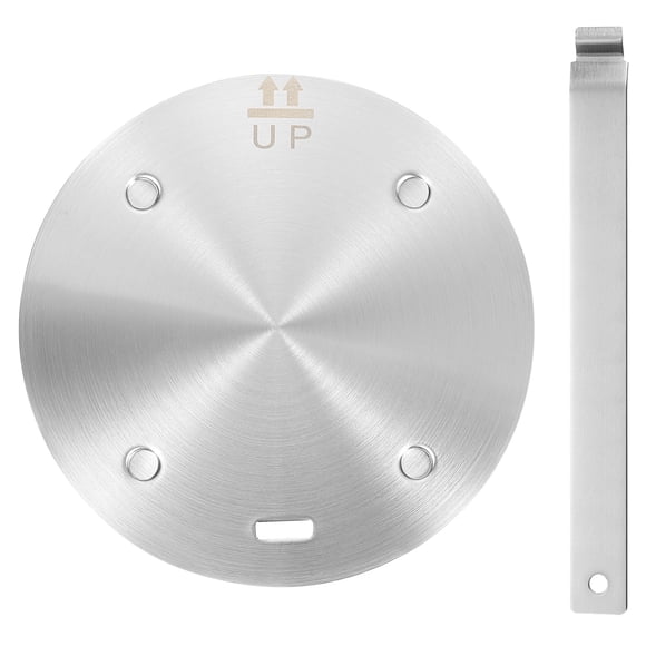 Placa difusora de calor para estufa de gas de 6.3 pulgadas con mango removible, tono plateado