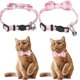 thumbnail image 3 of Collar ajustable para gato con campanas, hebilla de liberación segura, patrón de flores a cuadros, accesorios para el cuello para mascota (1,0x28CM), 2 uds., 3 of 5