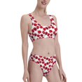 thumbnail image 2 of Vsdgher Womens High Waisted Bikini Sets Two Piece Swimsuit Tulips Flowers Print Tummy Control Bathing Suit-, 2 of 8