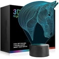 thumbnail image 1 of Dvkptbk Led Lampe de Table Colorée Cheval Hallucinations Optiques Décoration Maison Fête Night Lights, 1 of 9