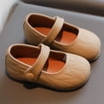 thumbnail image 6 of Viluyesy Girls Casual Closed Toe Penny Loafers Leather School Uniform Dress Shoes Princess Flats Khaki Size 6.5, 6 of 10
