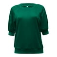 thumbnail image 4 of iHengLiXing Summer Tops for Womens Dressy Casual Women's Shirt Tees Short Sleeve Crew-Neck T Shirt Stripe Solid T-shirt Tops Blouse Women Green XL, 4 of 6