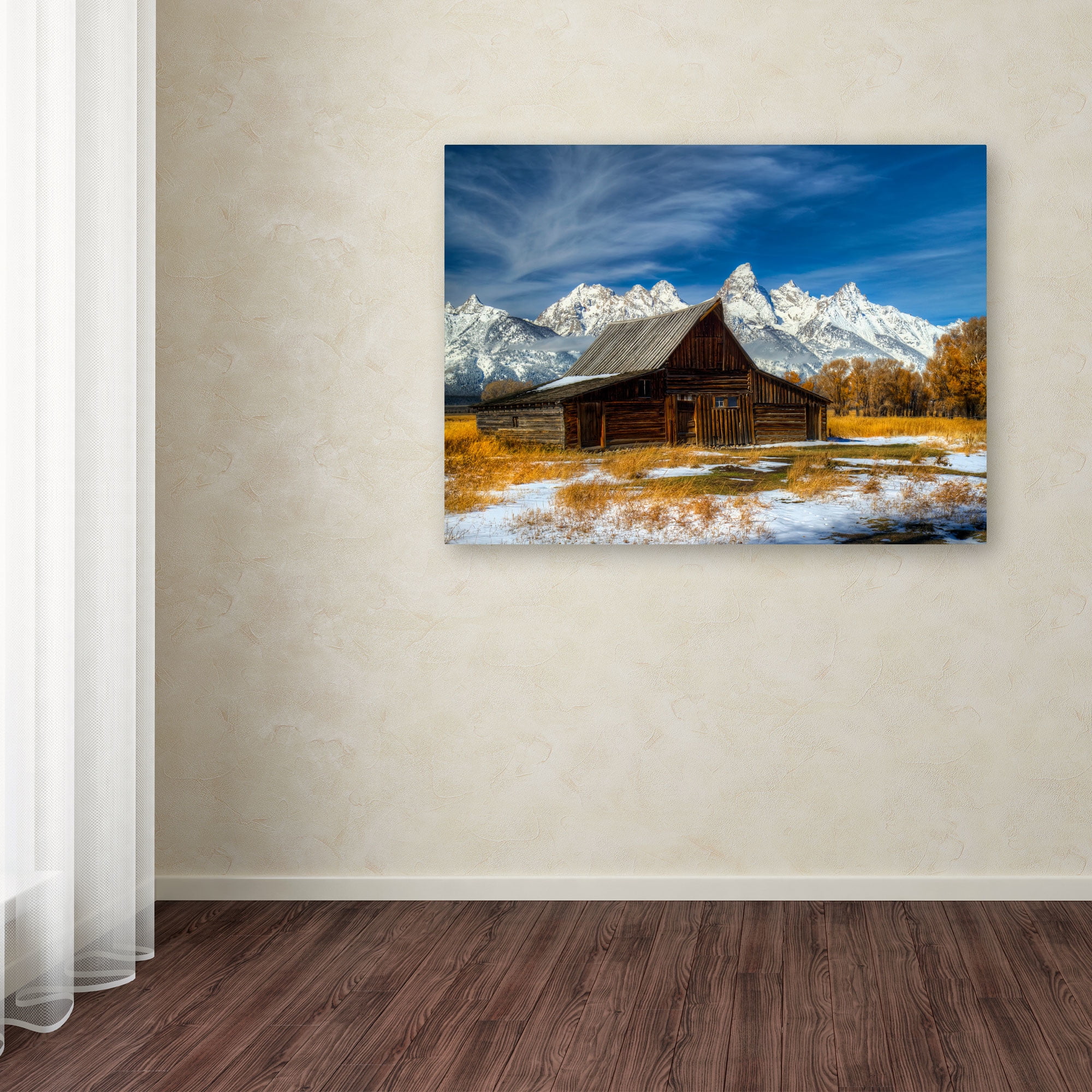 Trademark Fine Art "Iconic Barn Grand Teton" Canvas Art by Pierre Leclerc