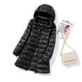 thumbnail image 1 of Chaqueta ligera con capucha de longitud media para mujer, con capucha, para otoño e invierno, desmontable, con capucha, 1 of 5