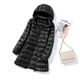 thumbnail image 1 of Chaqueta ligera con capucha de longitud media para mujer, con capucha, para otoño e invierno, desmontable, con capucha, 1 of 5