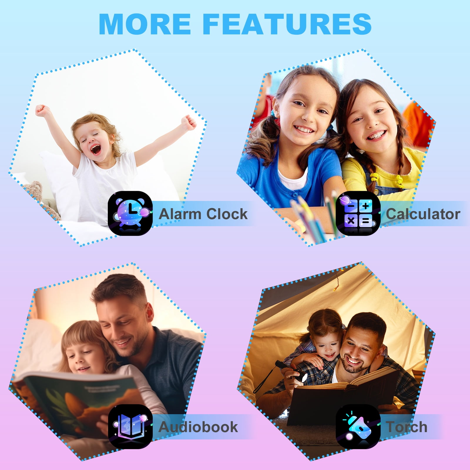 TOPCHANCES Kids Smart Watch for Boys Girls, Touch Screen Smartwatch with Call, 8 Games, Camera, Video, Calculator, Music Player (Blue)