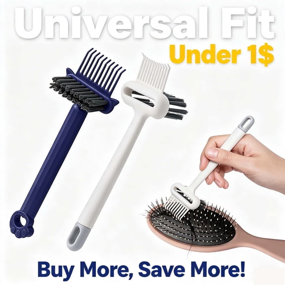 Hairbrush Cleaner Tool, Cleaning Brush, 2 in 1 Hair Brush Cleaning Tool, Comb Cleaning Brush Mini Hair Brush Remover _ Blue