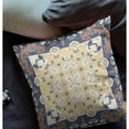 thumbnail image 2 of Rose Box Faux Suede Fabric Throw Pillow in Yellow and White 18x18, 2 of 9