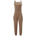 thumbnail image 1 of Liacowi Women Solid Color Jumpsuit with Waistband Square Collar Sleeveless Overalls Loose Bib Pants Plus Size S-3XL, 1 of 9