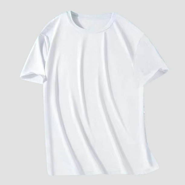 pstuiky camisetas de hombre, Blusas/camisetas casuales de verano para hombre, de color liso y cuello redondo camisas casuales para hombre xxxxxl