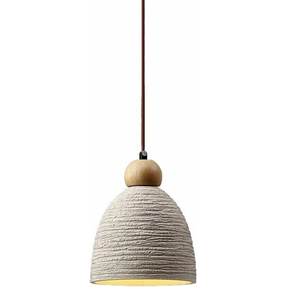 Seacoi Small Cement Bedside Pendant Lamp, Mini Minimalism Concrete Pendant Light Fixture, Japanese Style Farmhouse Pendant Light, Retro Vintage Rustic Pendant Lighting for Kitchen Sink Bar Over Table