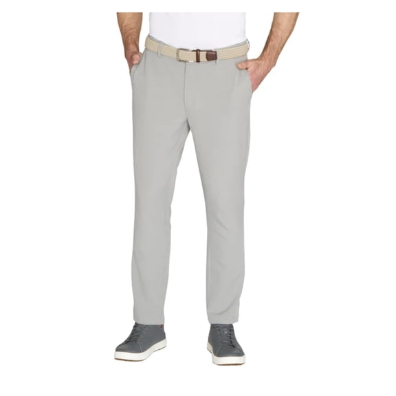 Greg Norman Men’s Textured Performance Stretch Chino Pant (Gray, 30x32)