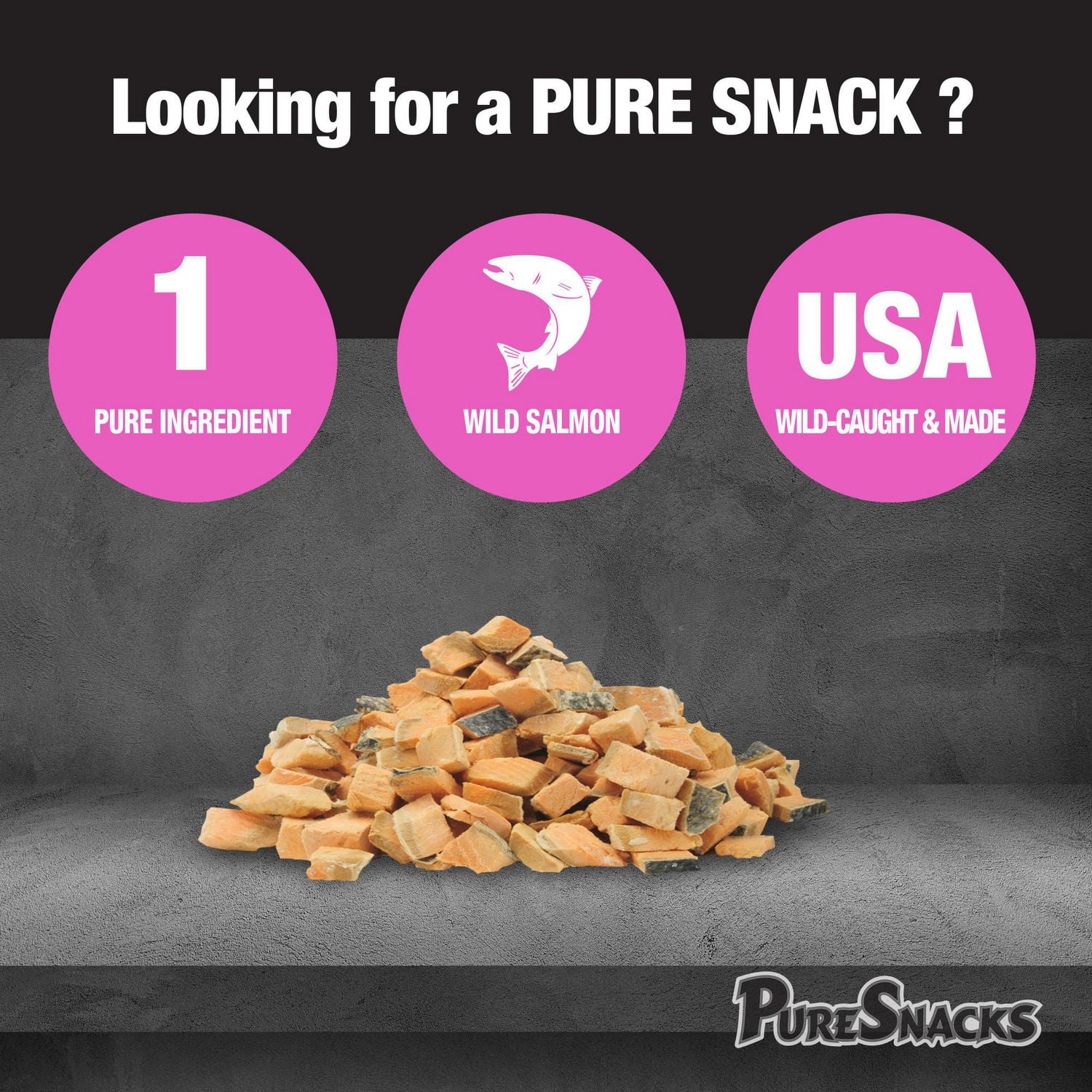 Mini-PureSnacks gâteries séchées à froid pour chien, Saumon, 57 g