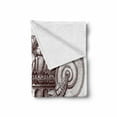 thumbnail image 2 of Vintage Soft Flannel Fleece Blanket, Classical Antique Column Roman Empire Architecture Heritage Culture Print, Cozy Plush for Indoor and Outdoor Use, 60" x 80", Burgundy and White, by Ambesonne, 2 of 6