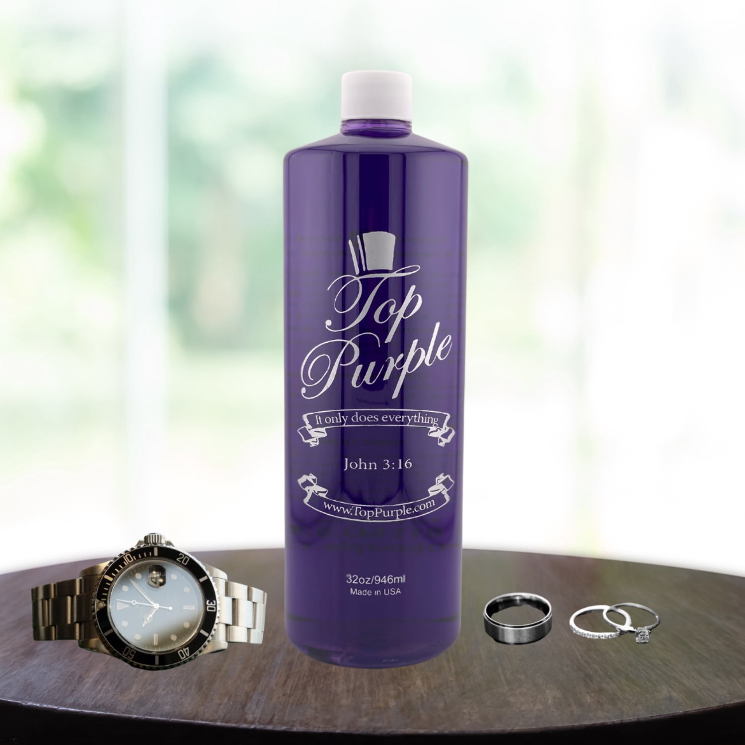Top Purple Jewelry and More Cleaner - 32 oz. Bottle with Free 2 oz Bottle
