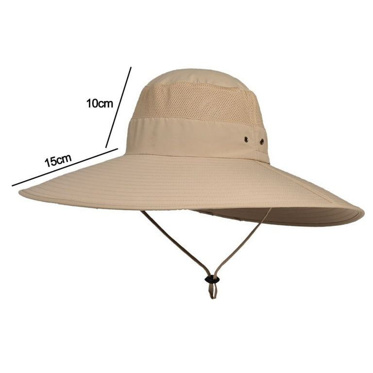 Ikemiter Outdoor Folding Hat Wide Brim Summer Waterproof Quick-Drying Practical Men's Hat Beige Default