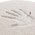 thumbnail image 3 of Tanyzvel Semi-Circle Floral Printed Non Slip Bath Mat 23.62in x 15.74in Fluffy Absorbent Shower Threshold Half Moon Bathroom Rug, 3 of 5