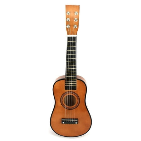 - Acoustic Classic Rock 'N' Roll 6 Stringed Toy Guitar Musical Instrument w/ Guitar Pick, Extra Guitar String (Brown)
