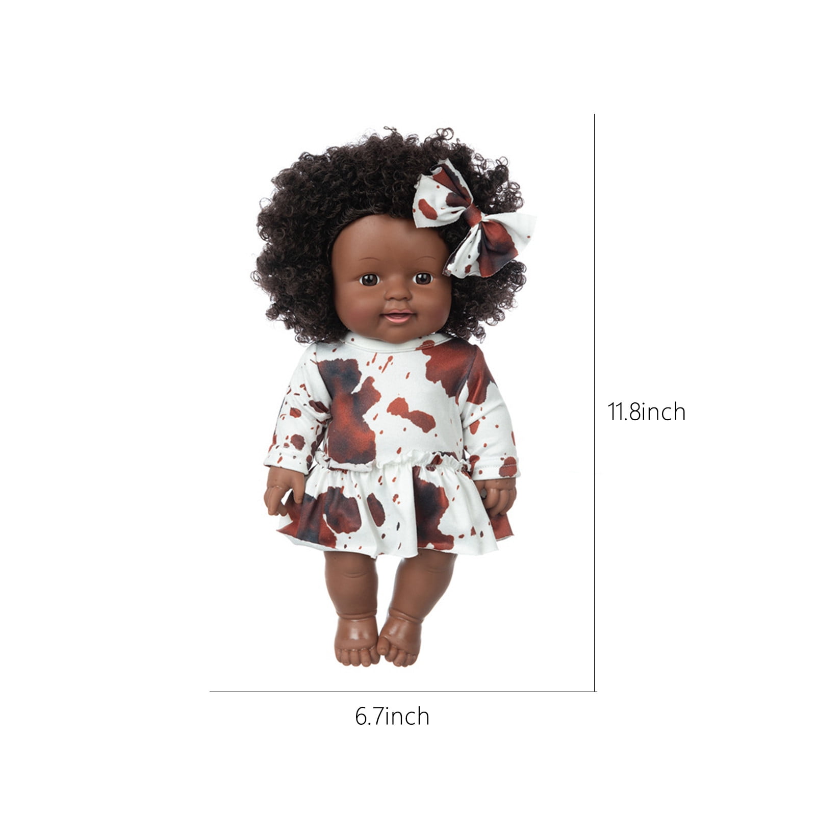 Twfbrm 12in Lifelike Silicone Vinyl Reborn Baby Dolls,African American Baby Black Dolls,Give for Kids & Girl Birthday Gift, African Black Dolls, Baby Toys for Toddler Aged 1 2 3 4 5 on Clearance-Brown
