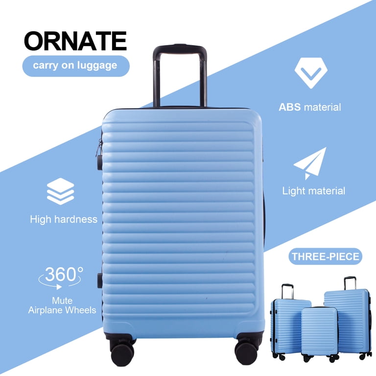 Travelhouse 3 Piece Hardside Luggage Set Lightweight Suitcase with