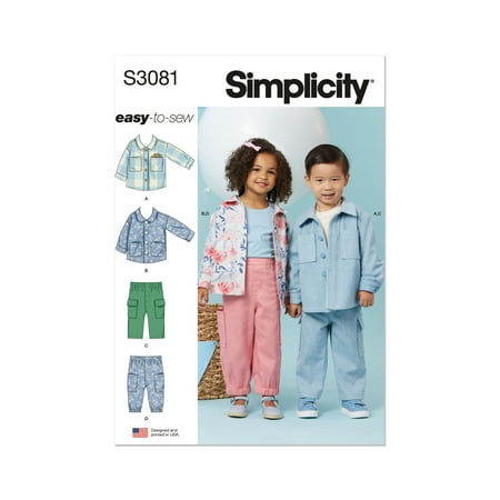Simplicity Sewing Pattern 3081 - Toddlers' Jackets and Pants, Size: A (1/2-4)