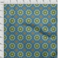 thumbnail image 4 of oneOone Cotton Cambric Teal Blue Fabric Asian Block Floral Fabric For Sewing Printed Craft Fabric By The Yard 42 Inch Wide, 4 of 4