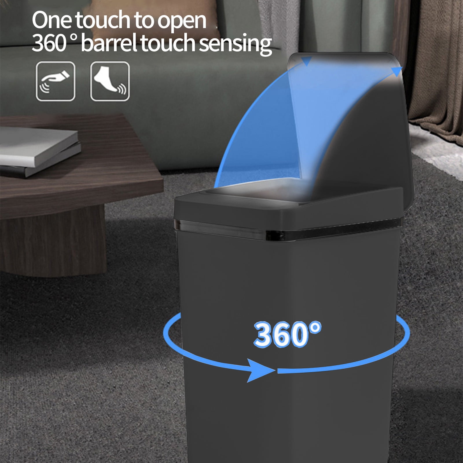 Ovzne 21L Automatic Trash Can for Kitchen - Stainless Steel Garbage Can with No Touch Motion Sensor Lid Fall Saving