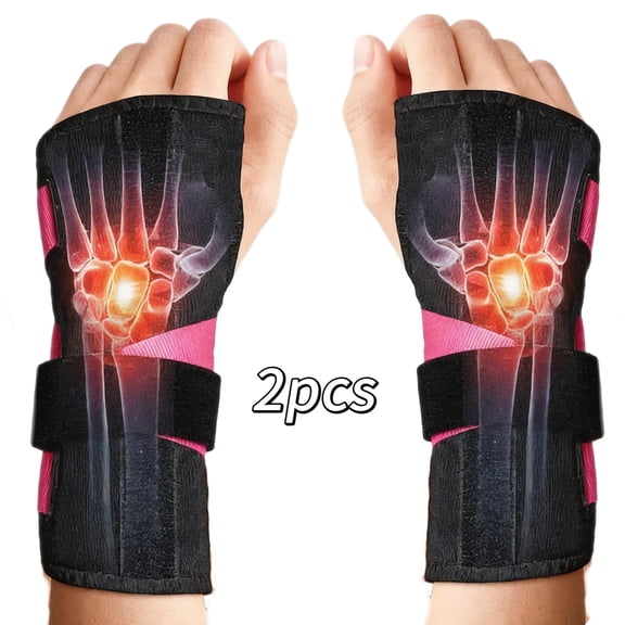 2pcs Ergonomic Wrist & Thumb Support Brace | 270-Degree All-Round Wrist Stabilizer with Adjustable Straps | Breathable Wrist Splint for Left & Right Hand, Ideal for Wrist Pain Relief & Recovery