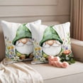 thumbnail image 2 of Spring Green Gnome Pillow Covers 2 Pack Mushroom Flowers Plant Wood Grain Pillowcase Waterproof Outdoor Throw Pillow Cover for Patio Garden Square Cushion 24”x24”, 2 of 9