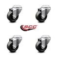 thumbnail image 2 of 3.5 Inch Phenolic Wheel Swivel Bolt Hole Caster Set Service Caster Brand, 2 of 2