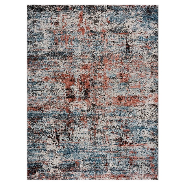 Madison Park Newport 63x84" Fabric Pegasus Abstract Area Rug in Multi-Color