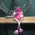 thumbnail image 2 of Hongchun Iron Cross Legged Frog Ormament, Colorful Frog Statue Interesting Toad Statue Garden Decorate(Large - Purple), 2 of 3