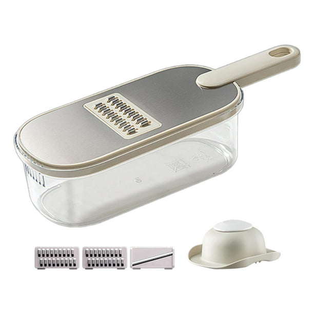 Cortadora cortadora de mandolina, ralladores de zanahoria, cebolla, , patata con cuchilla con contenedor, cortadora de alimentos para ensalada con 3 cuchillas
